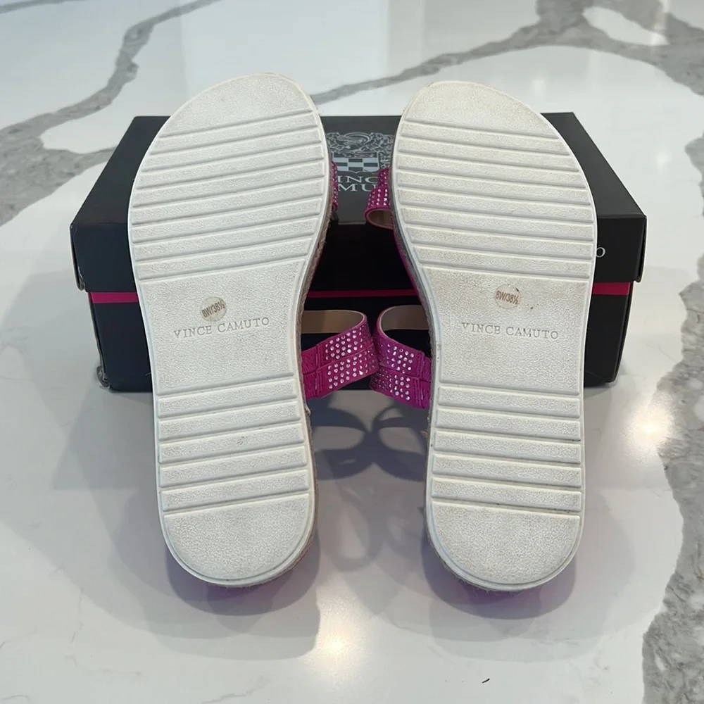 Vince Camuto Fuchsia Espadrille Sandals - Size 8W - Picture 6 of 8